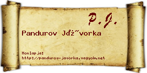 Pandurov Jávorka névjegykártya